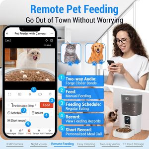 เครื่องให้อาหารแมวอัตโนมัติพร้อมกล้อง 2K, 5G WiFi, ระบบมองเห็นกลางคืน และที่เก็บอาหารขนาด 7 ลิตร - Product Image 2