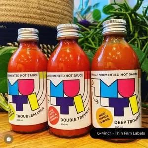 Custom Thin Film Stickers Water <b>Oil</b> Resistant PET Labels for Jars <b>Bottles</b> Packaging - Product Image 6
