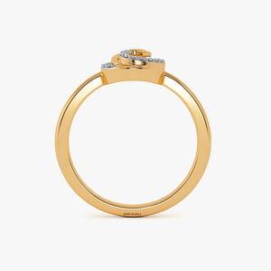 Women's Yellow Gold labgrown Diamond <b>Ring</b> Round Brilliant Cut Spiral Design Engagement <b>ring</b> 10K,14K,18K solid gold & <b>925</b> <b>Silver</b> - Product Image 5