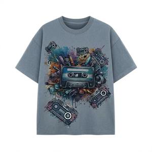 T-shirt en coton personnalisé avec logo, T-shirt oversize streetwear pour homme, T-shirt uni, T-shirt décontracté respirant pour l'été, vente en gros OEM - Product Image 3