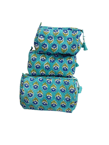 Set de Bolsas de Cosméticos con Estampado Floral, Estilo Bohemio, Cierre de Cremallera, Bolsas de Maquillaje Portátiles con Borlas - Product Image 5