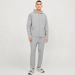 Sweat-shirt à capuche zippé gris pour homme, en molleton de coton, vêtements de sport personnalisés, OEM, vente en gros, fournisseur d'activewear décontracté - Product Image 1