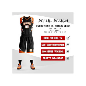 Conjunto de Uniforme de Baloncesto Personalizado de Verano, Unisex, sin Mangas, Cuello en V, Impresión Sublimada, Transpirable, de Poliéster, con Nombre del Equipo, Número y Logotipo - Product Image 5