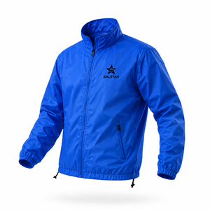Veste de sport personnalisée pour homme, coupe-vent à fermeture éclair intégrale, veste d'entraînement bleue tendance, veste en polyester pour équipe sportive - Product Image 1