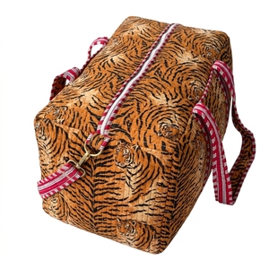Bolsa de Mano Acolchada de Algodón de Lujo, con Cierre, Estampado Floral, Lavable, Ecológica, para Viajes, Yoga, Compras, Playa, de Alta Calidad - Product Image 2