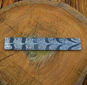 Barra de Acero Damasco Forjada a Mano, 25 x 5 cm, 0.5 mm de Grosor, 193 mm de Longitud Total, para Fabricación de Cuchillos, Forja de Hojas Personalizadas - Product Image 4