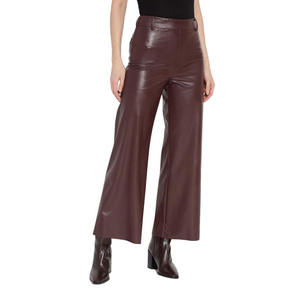 Pantalones de Cuero para Mujer de Alta Calidad 2026, Estilo Urbano, Invierno, Frente Plano, Impermeables, Transpirables, Cuero Genuino, Diseño Personalizable - Product Image 3