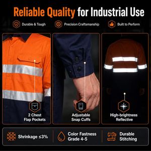 Abbigliamento da Lavoro Riflettente ad Alta Visibilità, Tuta Industriale Riflettente <span class=keywords><strong>per</strong></span> Cantieri Edili - Product Image 2