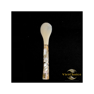 Ensemble de 5 cuillères en nacre naturelle, faites à la main, écologiques, à long manche en bois de Khaya, pour fête, café, thé, dessert, caviar - Product Image 4