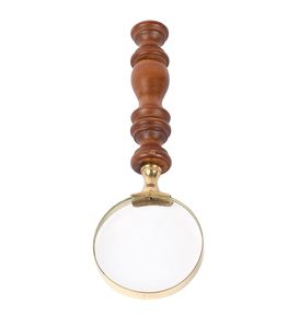 Lupa de latón con mango de madera, lupa de mano antigua vintage para leer monedas, joyas, coleccionables, decoración para el hogar y la oficina - Product Image 2