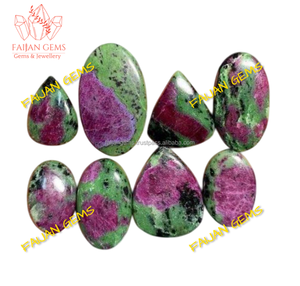 Natural Loose <b>Ruby</b> Zoisite Cabochon AAA Grade Handmade FAIJAN GEMS Third Party Certified Rajasthan Green Gemstone Jewellery - Product Image 5