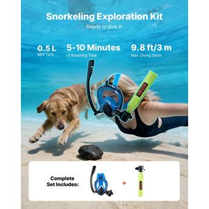 Mini Tanque de Buceo Portátil de 0.5L con Máscara Submarina, Cilindro Reutilizable de 10 Litros, Tanque de Respiración Subacuática Pequeño y Portátil - Product Image 2