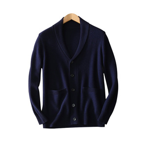 Cardigan décontracté slim en laine tricotée chaude et anti-plis pour homme, col en V, manches longues, style rétro hivernal - Product Image 6