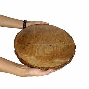 Vente en gros 2025 Assiette alimentaire en bois Plateau rond en bois Assiette de présentation en bois personnalisée/Plats ronds de service d'aliments aux fruits au meilleur prix - Product Image 3