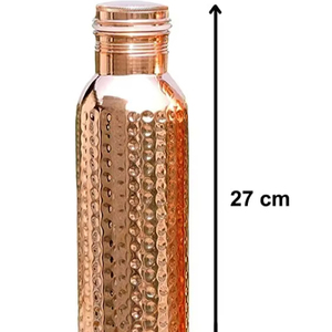 Bouteille d'eau en cuivre pur de 34 oz Bouteille en cuivre en métal de qualité supérieure fabriquée à la main en grand cuivre martelé par M. R. S. EXPORTATIONS - Product Image 1