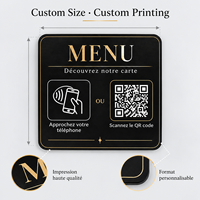 Carte de menu NFC personnalisée Vorx Tech, code QR français, espagnol, allemand, affichage numérique du menu pour restaurant, café, hôtel