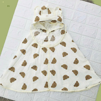 Couverture à capuche pour bébé en mousseline tissée à motifs floraux, faite à la main, écologique, très vendue, mignonne, respirante, absorbante, en coton doux