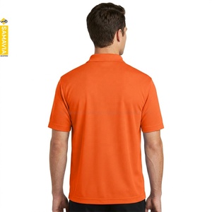 SAMAVIA Men's <b>Orange</b> Short Sleeve <b>Polo</b> Shirt Breathable Pique Knitted Casual Solid Color Regular Fit RTP Manufacturer - Product Image 2