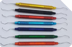 Instrumento Médico, Juego de 7 Piezas de Cureta Dental y Destartarizador Manual de Acero Inoxidable Multicolor, Herramienta Reutilizable para Dentistas - Product Image 4