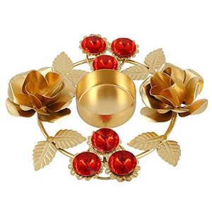 El portavelas de metal con diseño floral es adecuado tanto para entornos informales como formales, y aporta calidez y encanto a entradas y pasillos. - Product Image 5