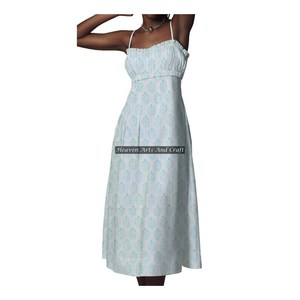 Nueva Túnica India con Estampado Floral Bohemio para Mujer, Diseño Bohemio, Prenda de Algodón, Estilo Gitano Hippie, Vestido con Tirantes Finos, Túnica India - Product Image 3