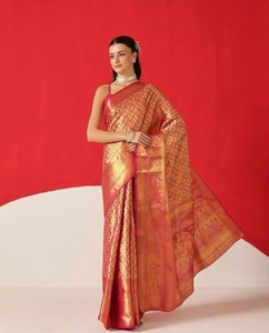 KV Woven <b>Jamdani</b> Silk Blend <b>Saree</b> - Product Image 2