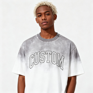 T-shirt vintage pour homme, coupe classique, 100% coton tricoté, streetwear, col rond, décontracté, respirant, tendance du marché américain - Product Image 2