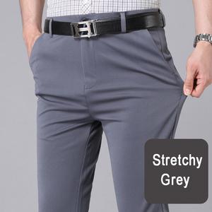 Pantalon de sport élégant et décontracté pour hommes, séchage rapide et extensible pour le printemps et l'automne-Pantalon de travail noir et bleu marine - Product Image 1