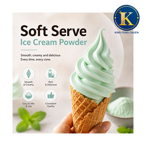 ผงไอศกรีมซอฟต์เสิร์ฟรสเปปเปอร์มินต์ บรรจุถุง 1.3 กก. โดยคิงเฟิงชุ่น ได้รับการรับรองมาตรฐาน HACCP ISO22000 อายุการเก็บรักษา 16 เดือน ผลิตในไต้หวัน - Product Image 1