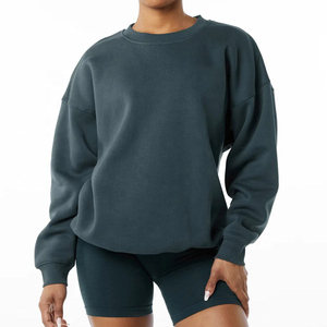 Quality Control Support Manufacture Women's <b>Leopard</b> <b>Print</b> Cotton Blend Wide Neck Design Baggy Boxy Oversize Shape <b>Sweatshirt</b> - Product Image 1