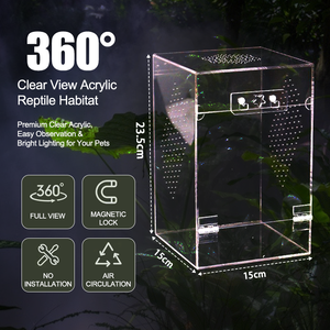 Enclos à insectes avec logo et dimensions personnalisables, design empilable et ventilation optimisée pour les magasins commerciaux de reptiles et d'insectes (tarantules) - Product Image 2