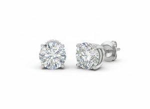 Pendientes de Diamantes de Corte Redondo para Mujer, Diamantes Cultivados en Laboratorio - Product Image 1