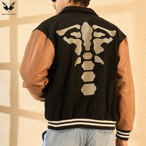 Vestes de baseball universitaires tendance pour l'extérieur, avec fermeture à boutons pression et poches, doublure en polyester, coupe classique - Product Image 5