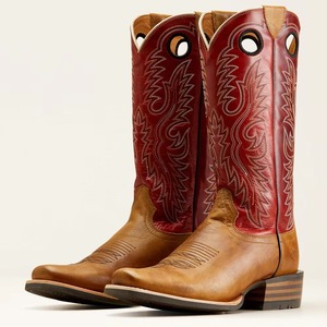 Bottes de cowboy western en cuir pour hommes, à tige haute, brodées, à bout large, style désert, avec logo personnalisé, unisexe, de haute qualité, vente en gros - Product Image 6