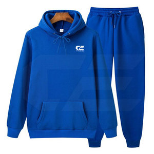 Survêtements pour femmes en molleton 100% coton, style nouveau, confortables, avec fermeture éclair, deux pièces, pour l'entraînement et le jogging, hiver 2024 - Product Image 1