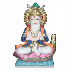 Lord Jhulelal Murti |   Estatua de Jhulelal de Mármol Blanco Hecha a Mano – MALIYAS - Product Image 1