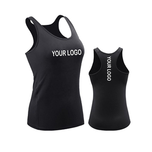 Camiseta sin mangas transpirable para mujer, con logo personalizado, de alta calidad, cuello halter, sin costuras, de alto impacto, tejida en poliéster. - Product Image 1