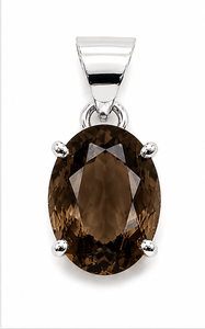 Smoky Quartz 925 Sterling Silver Pendant, Oval Faceted Brown Gemstone Pendant, Handmade Silver <b>Necklace</b>, - Product Image 3