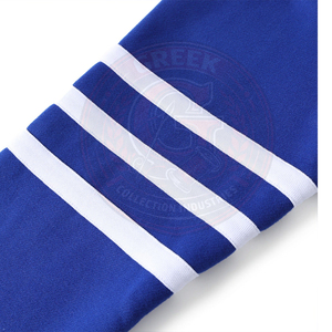 Cardigan pour homme Fraternity PBS Beta Sigma Blue, rayures blanches et logo BΣ brodé, col en V, manches longues, tricoté - Product Image 4