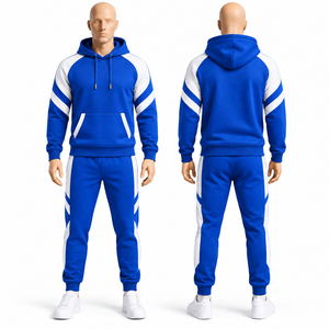 Vêtements de sport pour hommes, ensemble deux pièces, sweat à capuche zippé et pantalon, applique en strass, broderie en tissu éponge, décontracté, pour adultes - Product Image 5