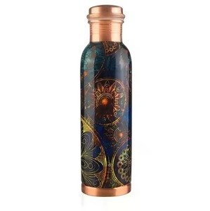 Pure copper <b>metal</b> bottle Handmade Ayurveda bottle Copper health benefit bottle - Product Image 4