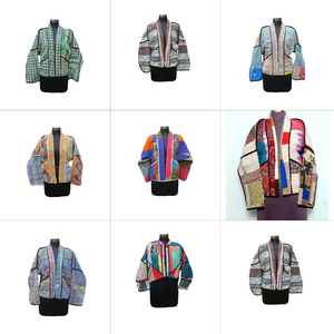 Wholesale assorted 100% Cotton Designer <b>Kantha</b> Quilted <b>Jacket</b> Multi-Color Ethnic Denim Style Printed Handmade Vintage Winter - Product Image 1