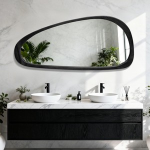 Sheesham Wood Walnut Mirror Industrial Geometric <b>Frame</b> Wholesale Moradabad - Product Image 1