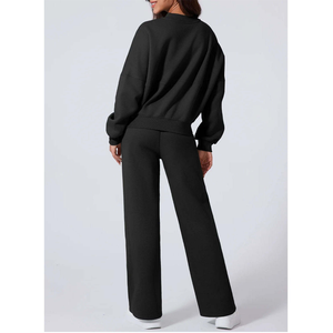 Survêtements coupe-vent surdimensionnés pour femmes, personnalisés par OEM, légers, pour le printemps, ensemble jogging 2 pièces, couleur crème - Product Image 4