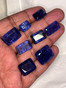 พลอยแทนซาไนต์สีธรรมชาติทรงแปดเหลี่ยมเจียระไนแบบคุชชั่น มีเหลี่ยมเพชรพลอยและประกายรุ้ง คุณภาพระดับพาณิชย์ - Product Image 2