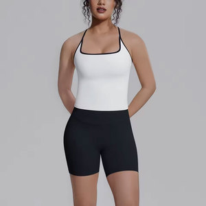 Ensemble de yoga 2 pièces pour femme, style vintage, en tissu Oxford court Spandex/Coton, longueur mi-mollet, imperméable, écologique et respirant - Product Image 1