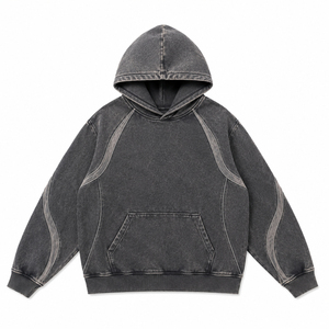 Sweat-shirt à capuche Y2K surdimensionné personnalisé de qualité supérieure, épais, style streetwear, marque privée, pour homme, effet vintage délavé - Product Image 6