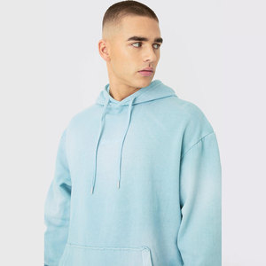 Ensemble de survêtement décontracté deux pièces pour homme en molleton de coton, style streetwear, avec sweat à capuche à cordon et pantalon jogger délavé à l'acide, vente en gros - Product Image 6