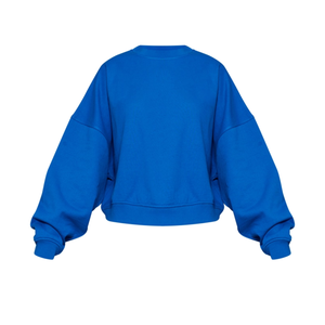 Usine Coton Polaire Puff Imprimer Surdimensionné Personnalisé Gris Ras Du Cou Pull Fille Pull Broderie Femmes Sweat À Capuche Sweats - Product Image 3