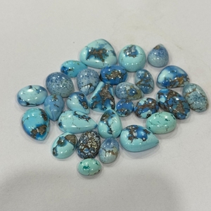 Turquoise naturelle Golden Hill, cabochons de formes variées, dos plat et lisse, bleu, 2-10 carats, turquoise du Kazakhstan non traitée, pierres précieuses en vrac - Product Image 5
